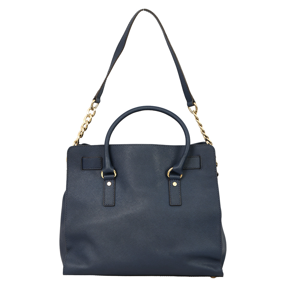 MICHAEL KORS BLUE HAMILTON LARGE SATCHEL BAG