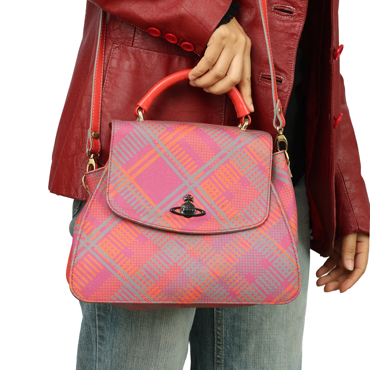 VIVIENNE WESTWOOD DERBY ORB PLATE 2WAY SHOULDERBAG