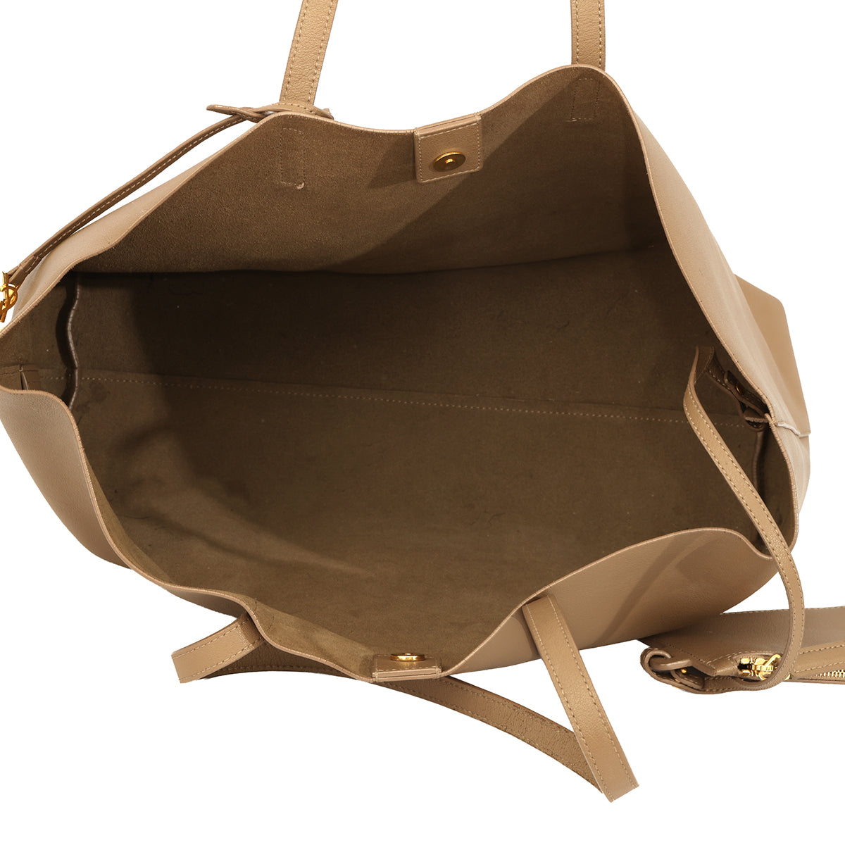 SAINT LAURENT BEIGE SHOPPING BEIGE TOTE BAG