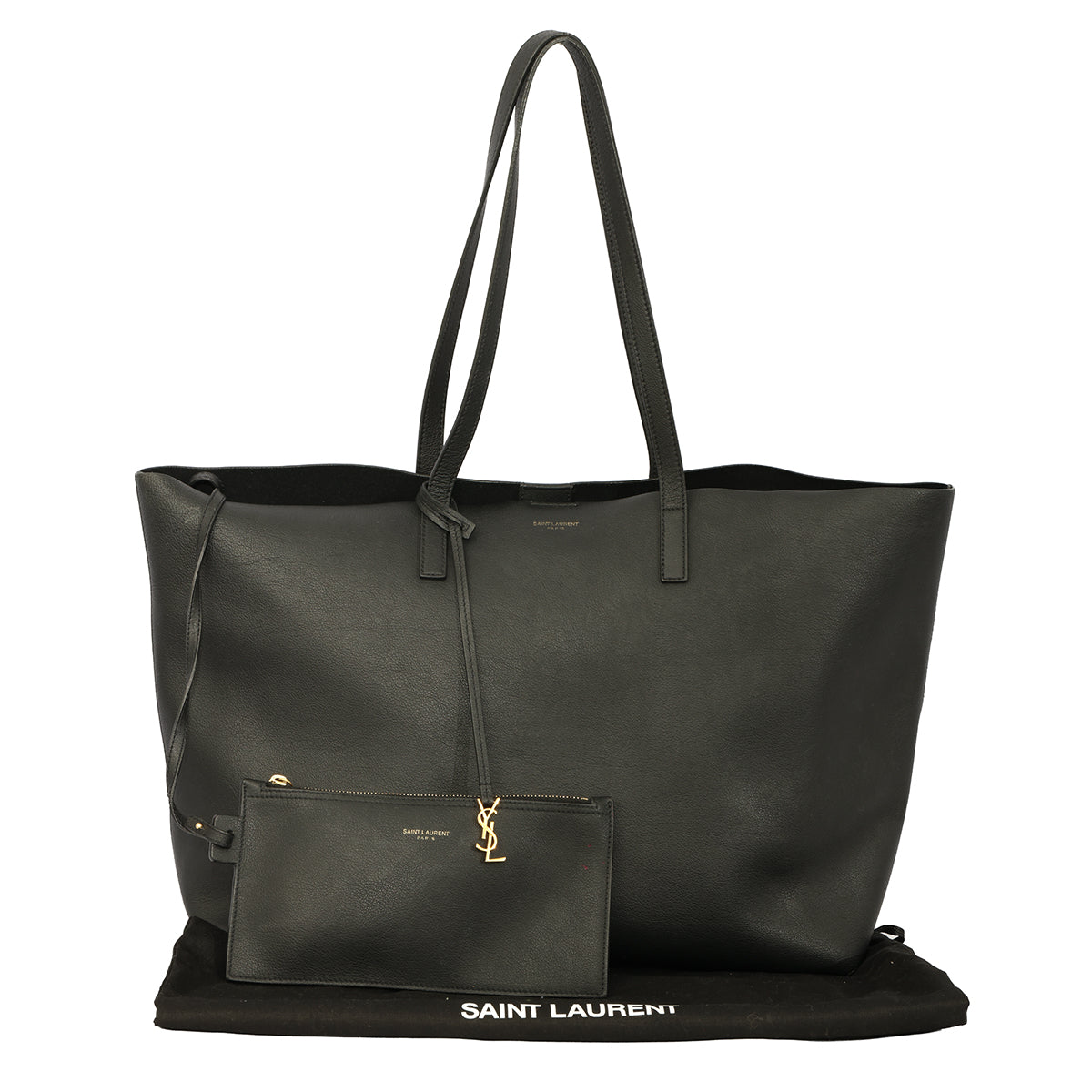 SAINT LAURENT BLACK SHOPPING BLACK TOTE BAG