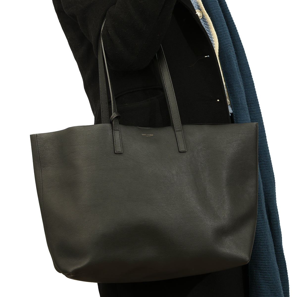 SAINT LAURENT BLACK SHOPPING BLACK TOTE BAG