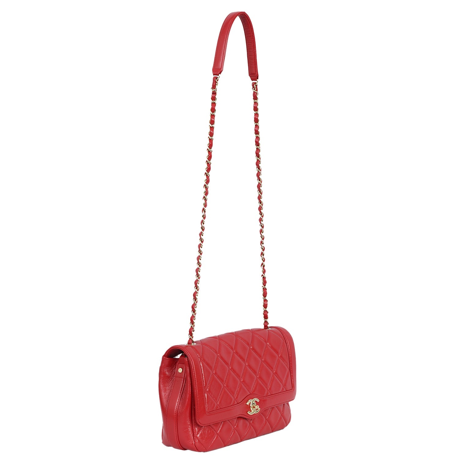 CHANEL RED HOLD THE LINE FLAP BAG