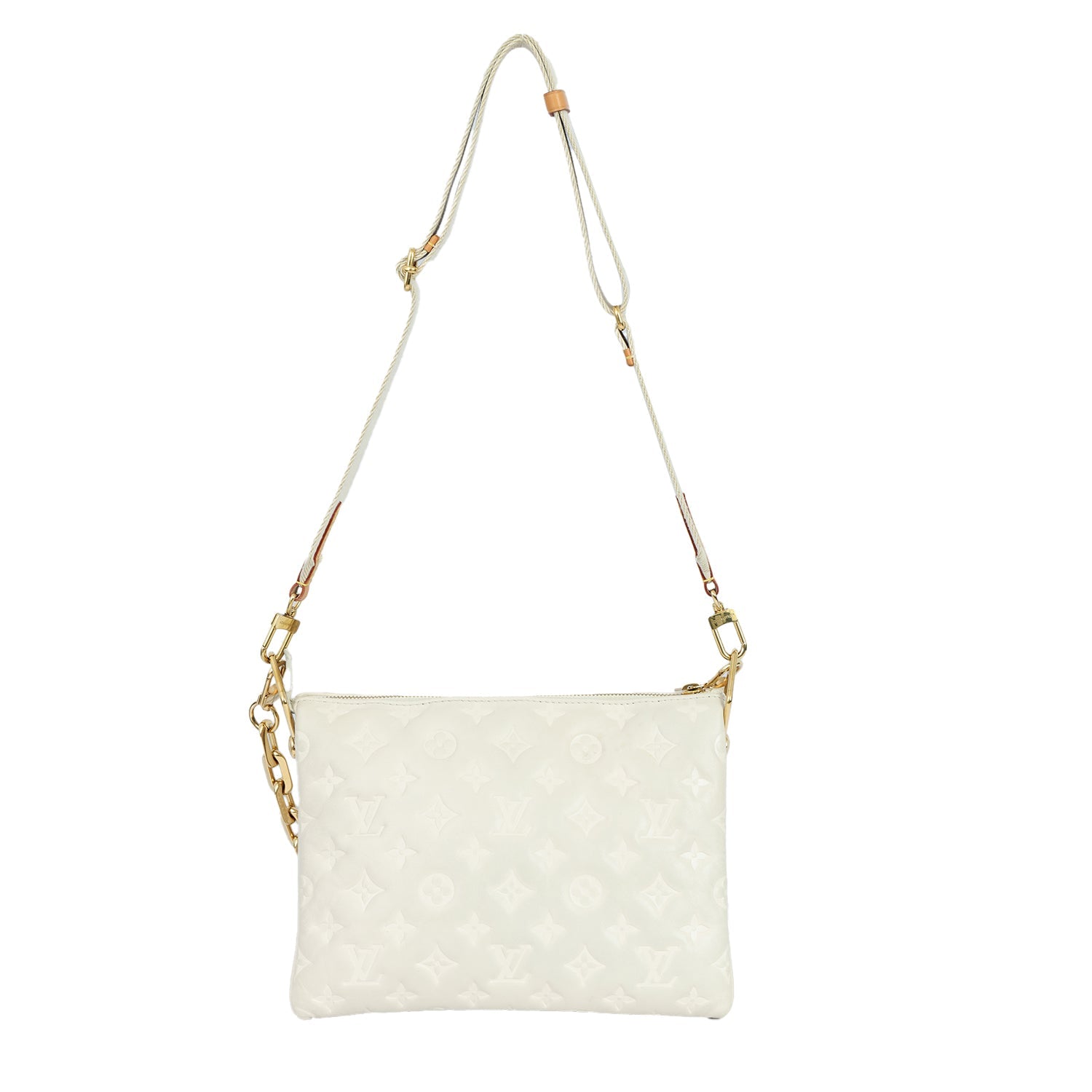 LOUIS VUITTON WHITE COUSSIN PM HANDBAG