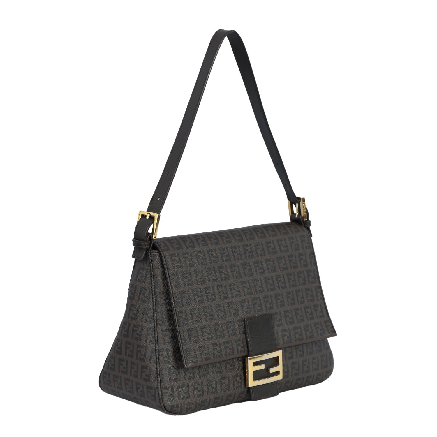 FENDI BROWN MONOGRAM ZUCCHINO SHOULDER BAG