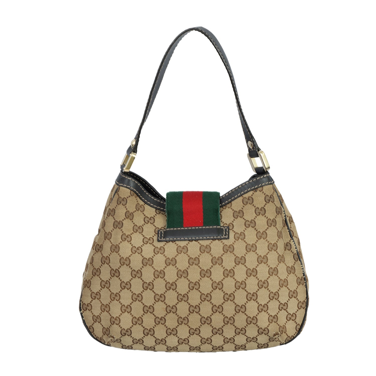 GUCCI GG CANVAS NEW WEB HOBO BAG