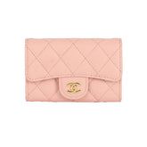 CHANEL CLASSIC QUILTED PINK WALLET