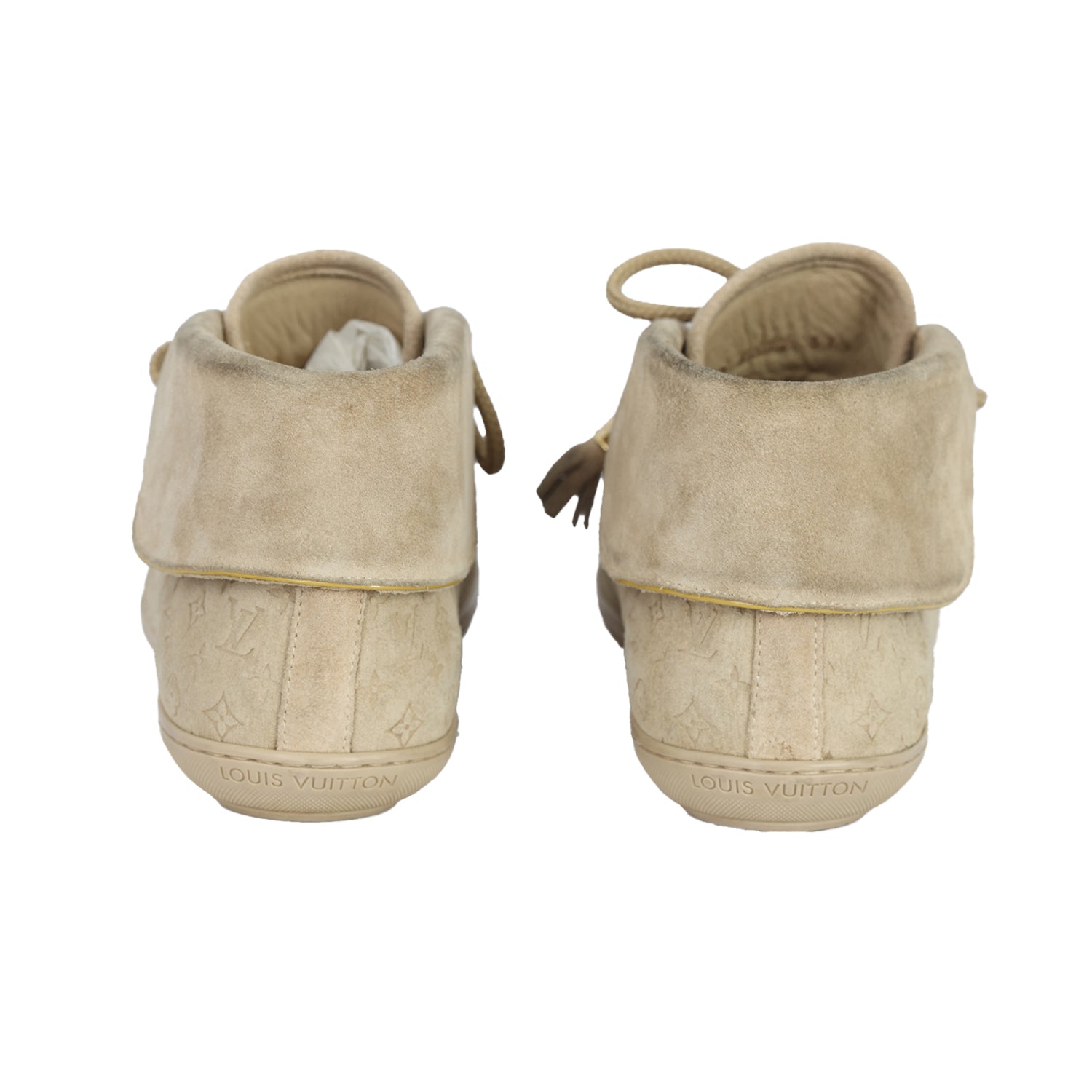 LOUIS VUITTON EU- 37.5 SUEDE BEIGE SNEAKERS