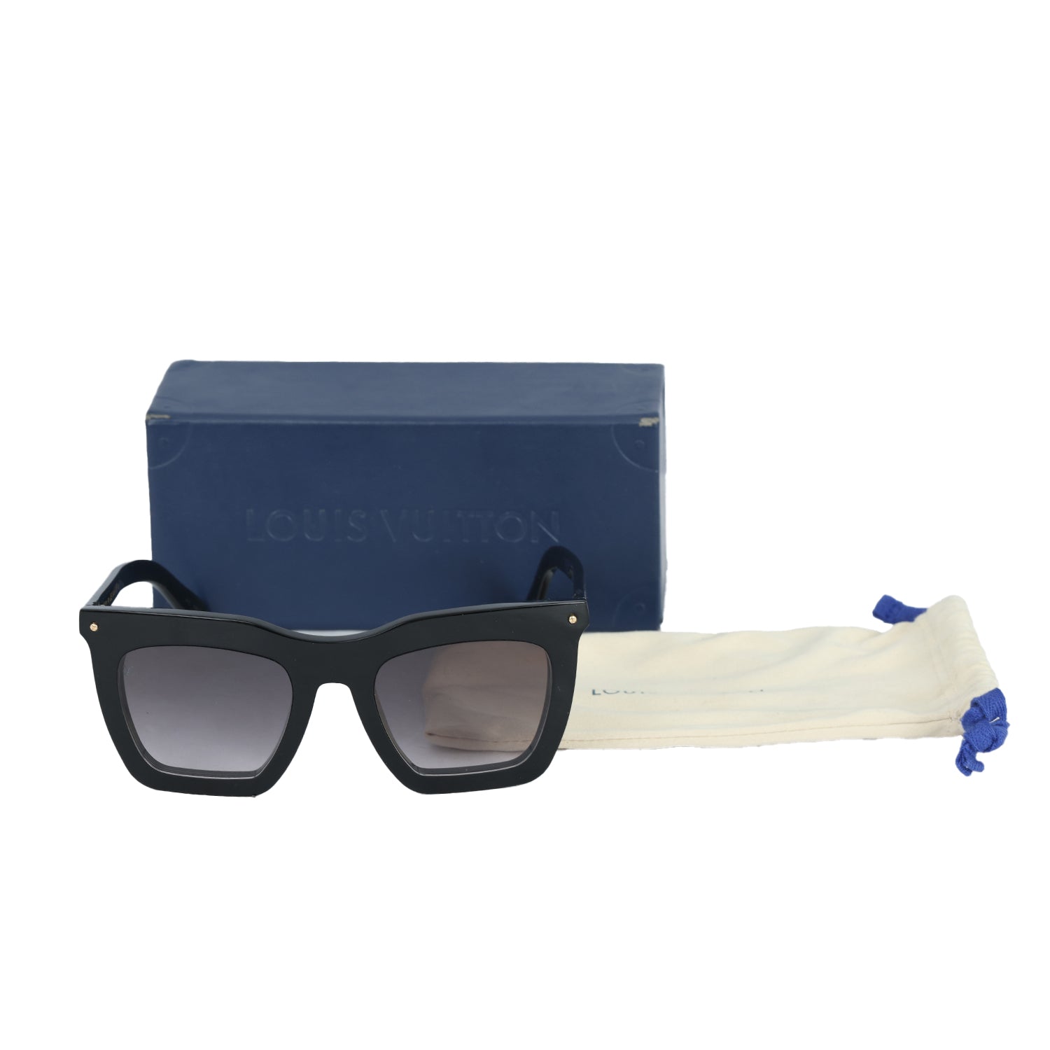 LOUIS VUITTON BLACK SQUARED SUNGLASSES