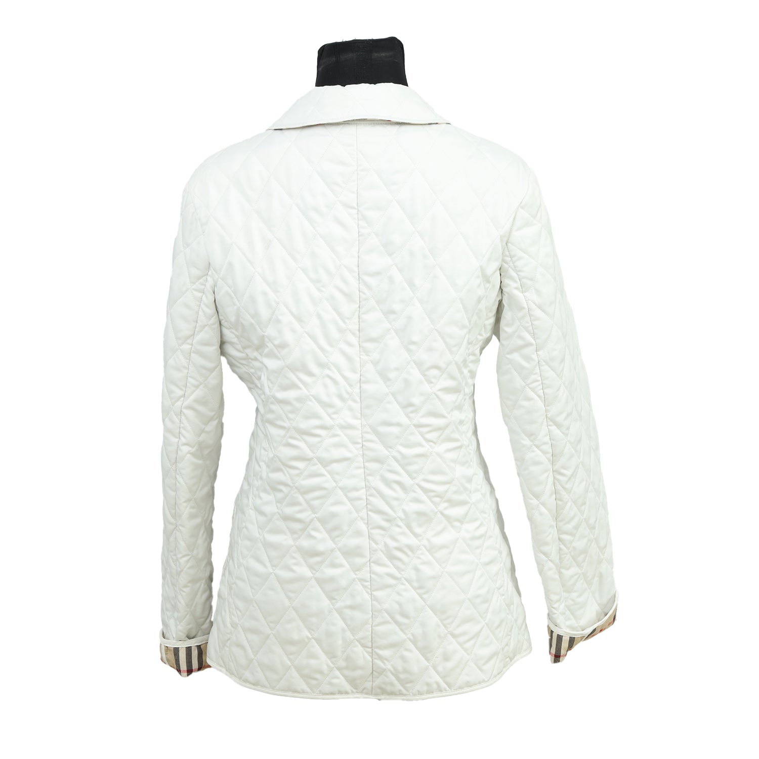 BURBERRY SIZE-S WHITE QUILTED JACKET
