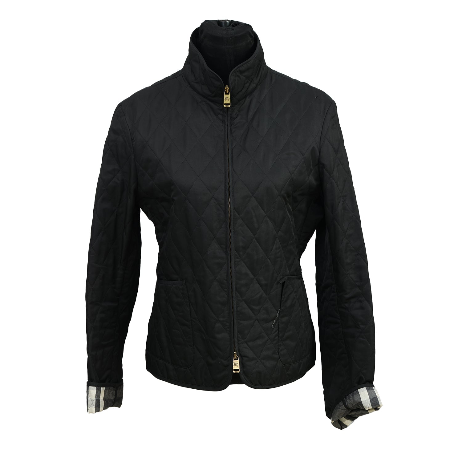 BURBERRY SIZE-S BLACK QUILTED JACKET