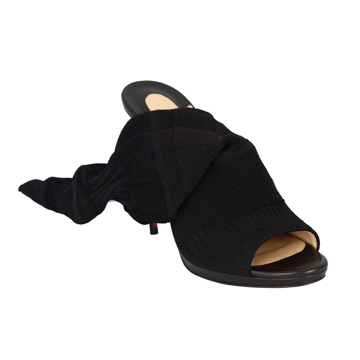 CHRISTIAN LOUBOUTIN EU-39 CHEMINEN CUTOUT STRETCH KNIT SOCK BOOTS