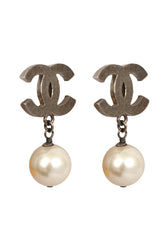 Chanel Dangle Pearl Earrings