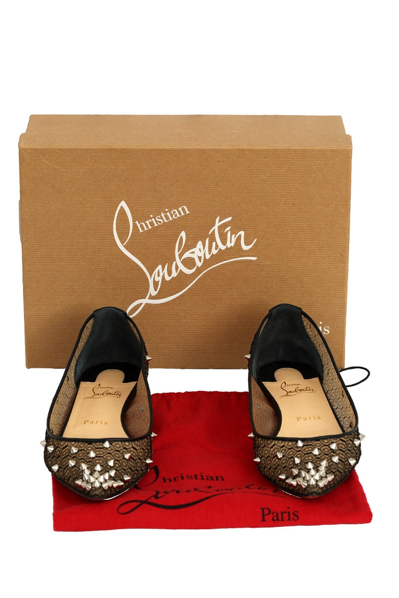 christian-louboutin-size-eu-38-lace-mesh-silver-spikes-flats