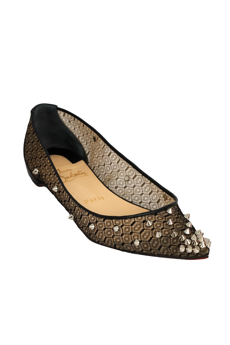 christian-louboutin-size-eu-38-lace-mesh-silver-spikes-flats