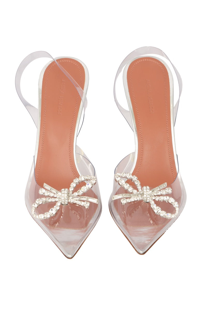 AMINA MUADDI SIZE EU 40 ROSE GLASS SLINGBACK PUMP