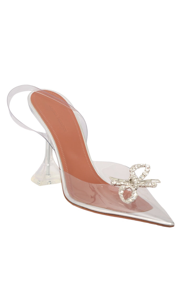 AMINA MUADDI SIZE EU 40 ROSE GLASS SLINGBACK PUMP