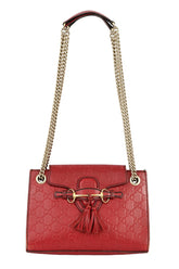 Gucci Red Small Guccissima Leather Emily Chain Shoulder Bag
