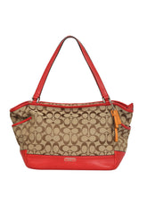Coach Monogram Red Tote Bag