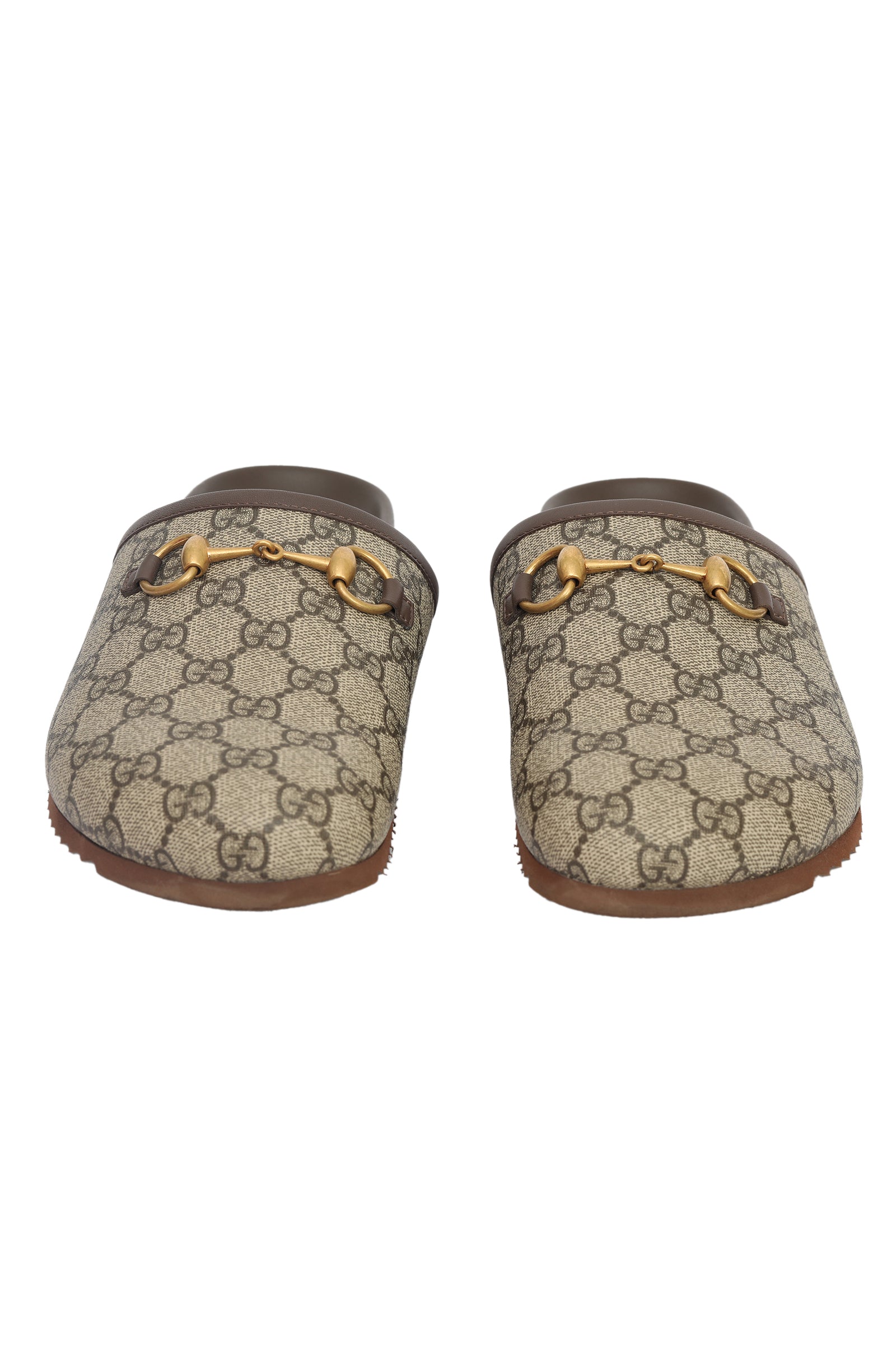 Gucci EU 41 Gg Monogram Horsebit Sliders