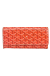 Goyard Orange Goyardine Coated Canvas Monte Carlo Carlo Bois Clutch