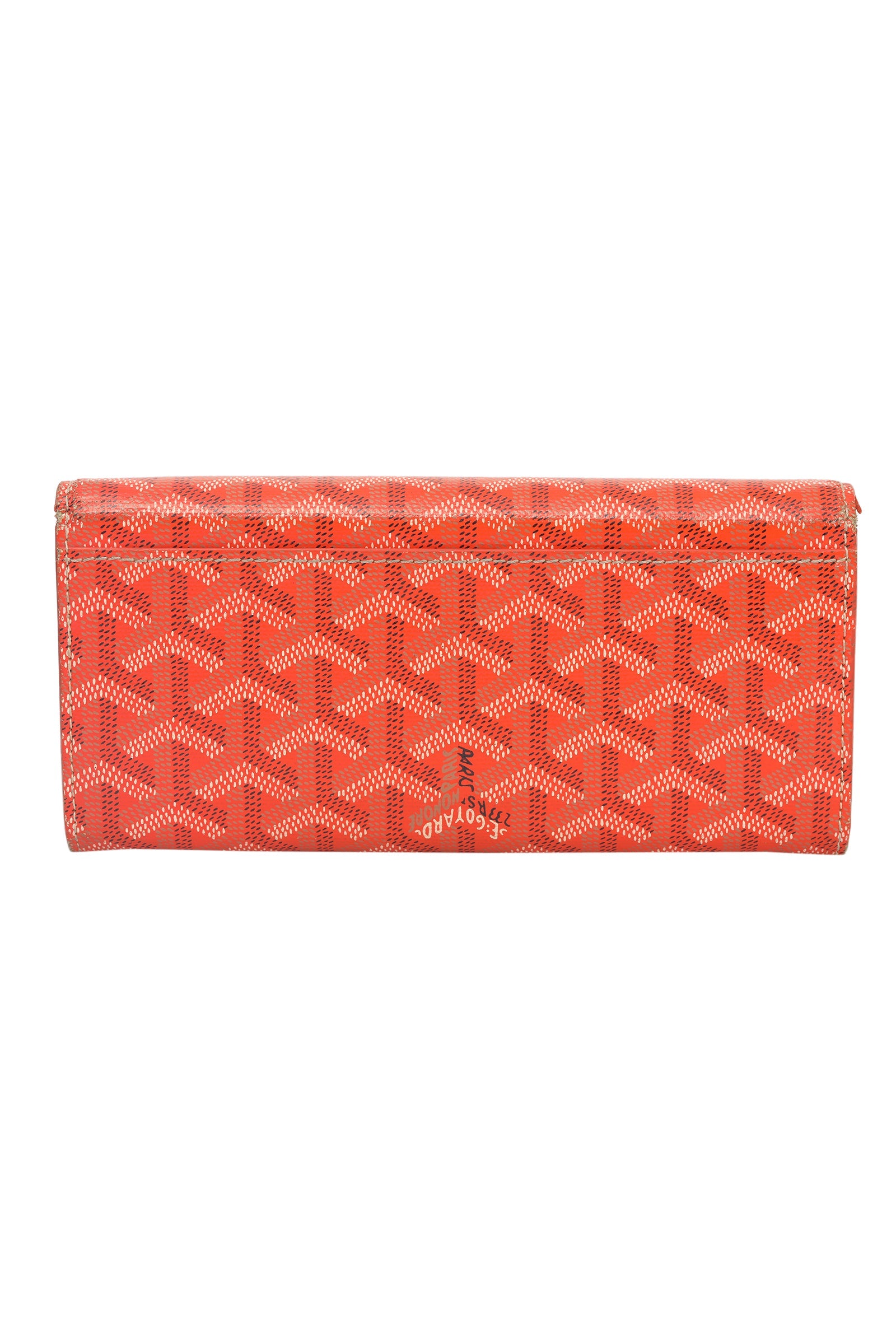 Goyard Orange Goyardine Coated Canvas Monte Carlo Carlo Bois Clutch