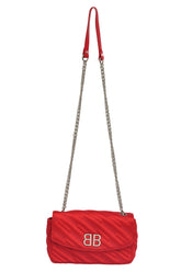 Balenciaga Jacquard Red Satin Quilted Cross Body Bag