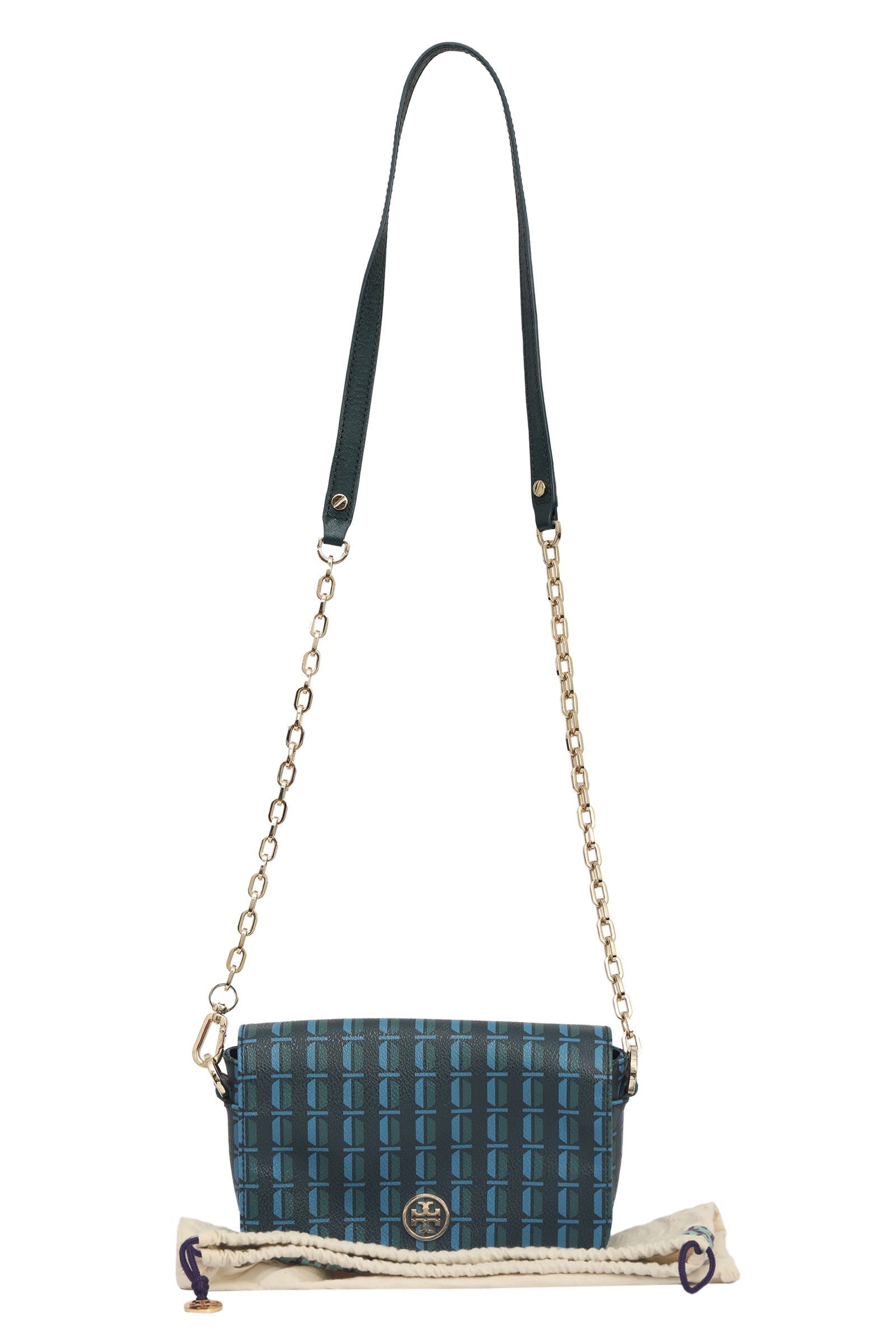 Tory Burch Blue Evening Chain Sling Bag