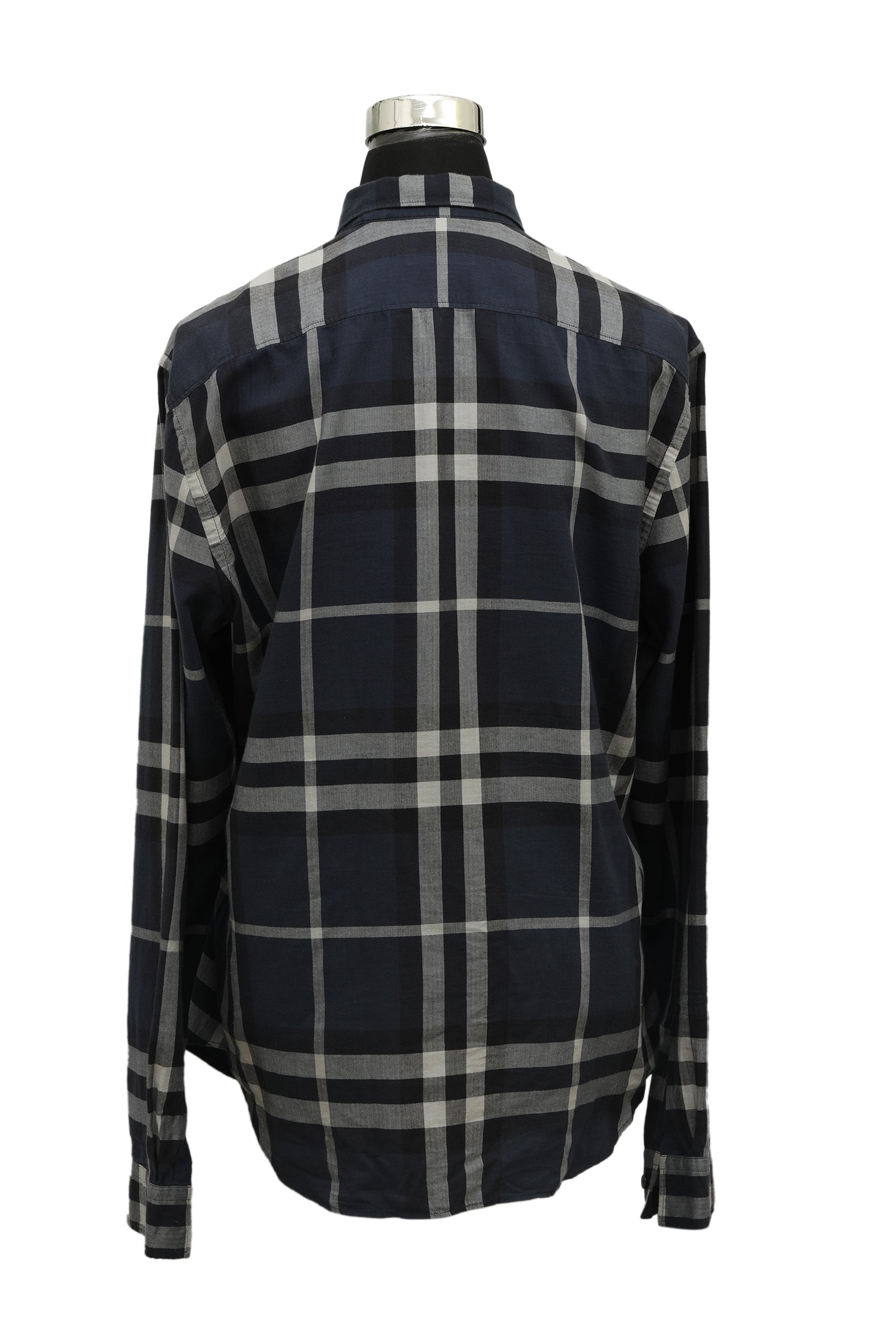 Burberry Size M Blue Checkered Shirt