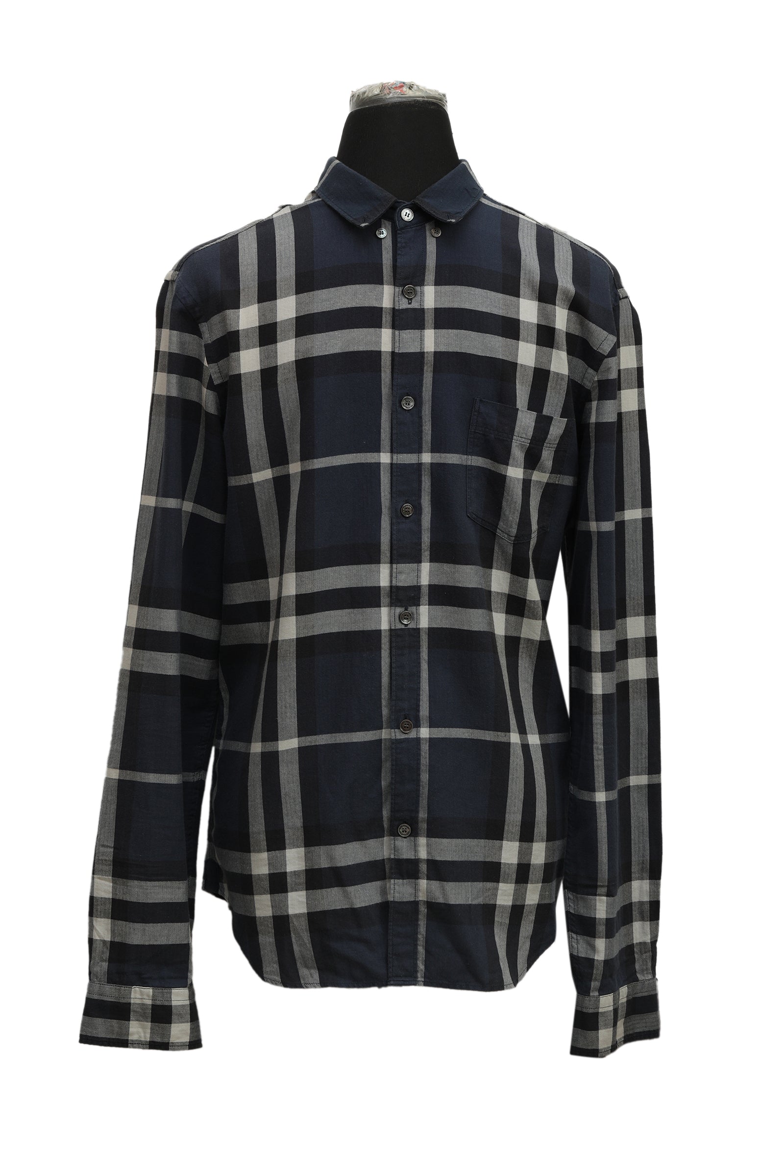 Burberry Size M Blue Checkered Shirt