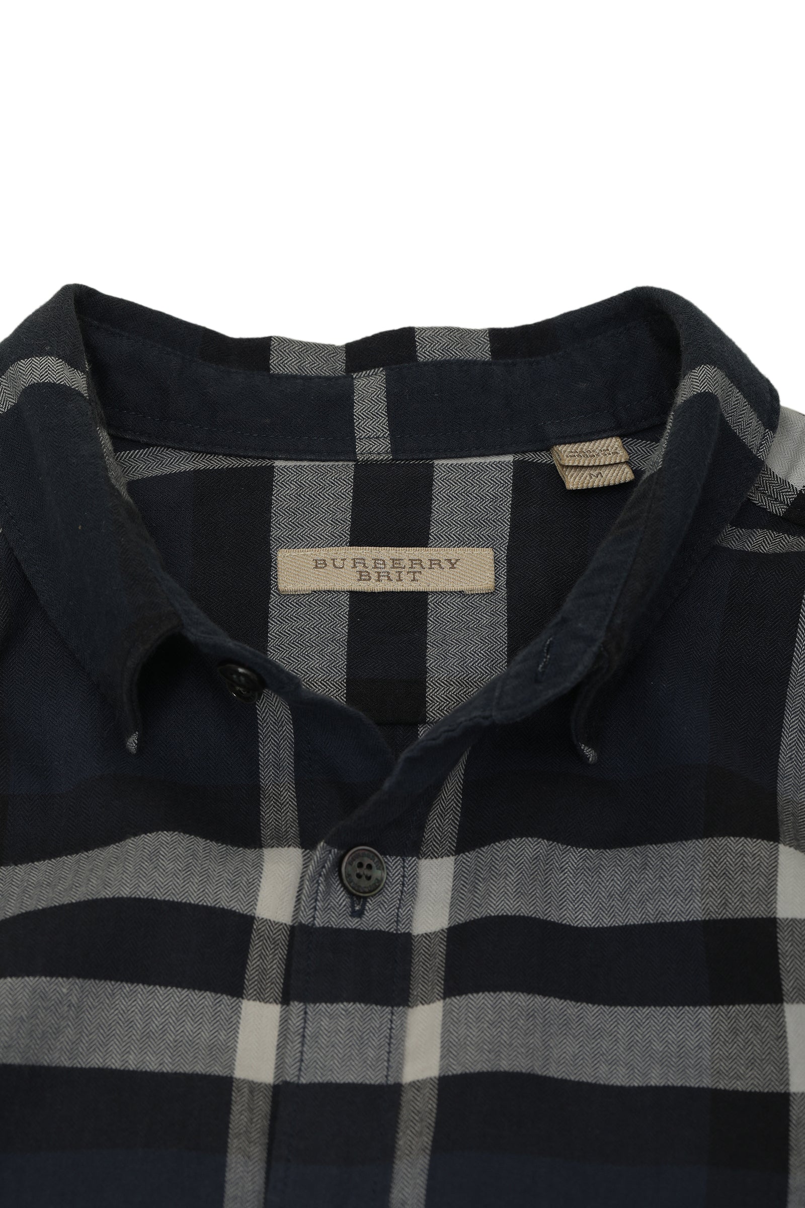 Burberry Size M Blue Checkered Shirt