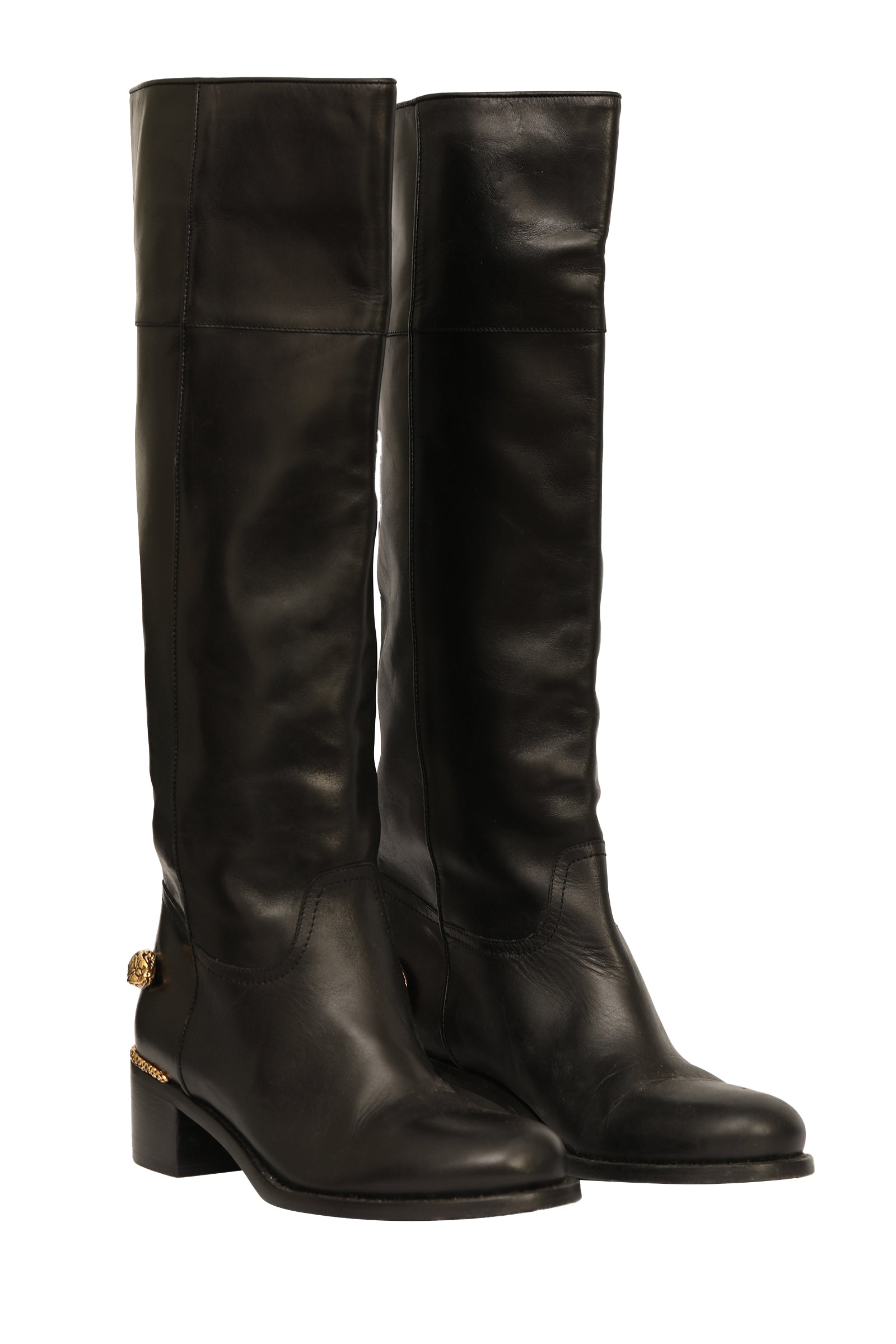 Roberto Cavalli EU 37 Knee High Snake Detail Boots