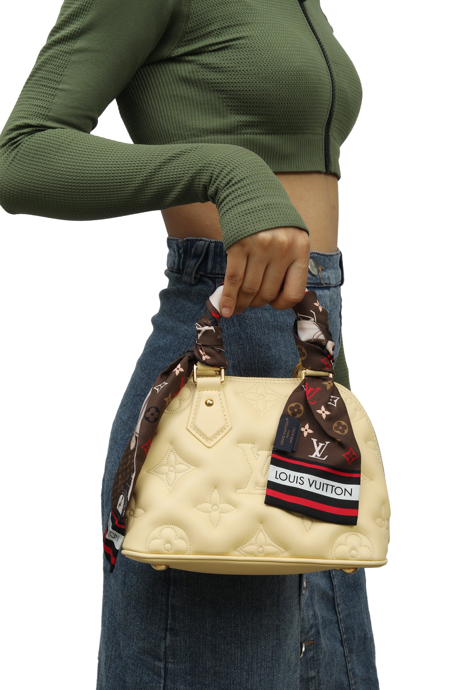 Louis Vuitton Alma Bubblegum Handbag (With Twilly)