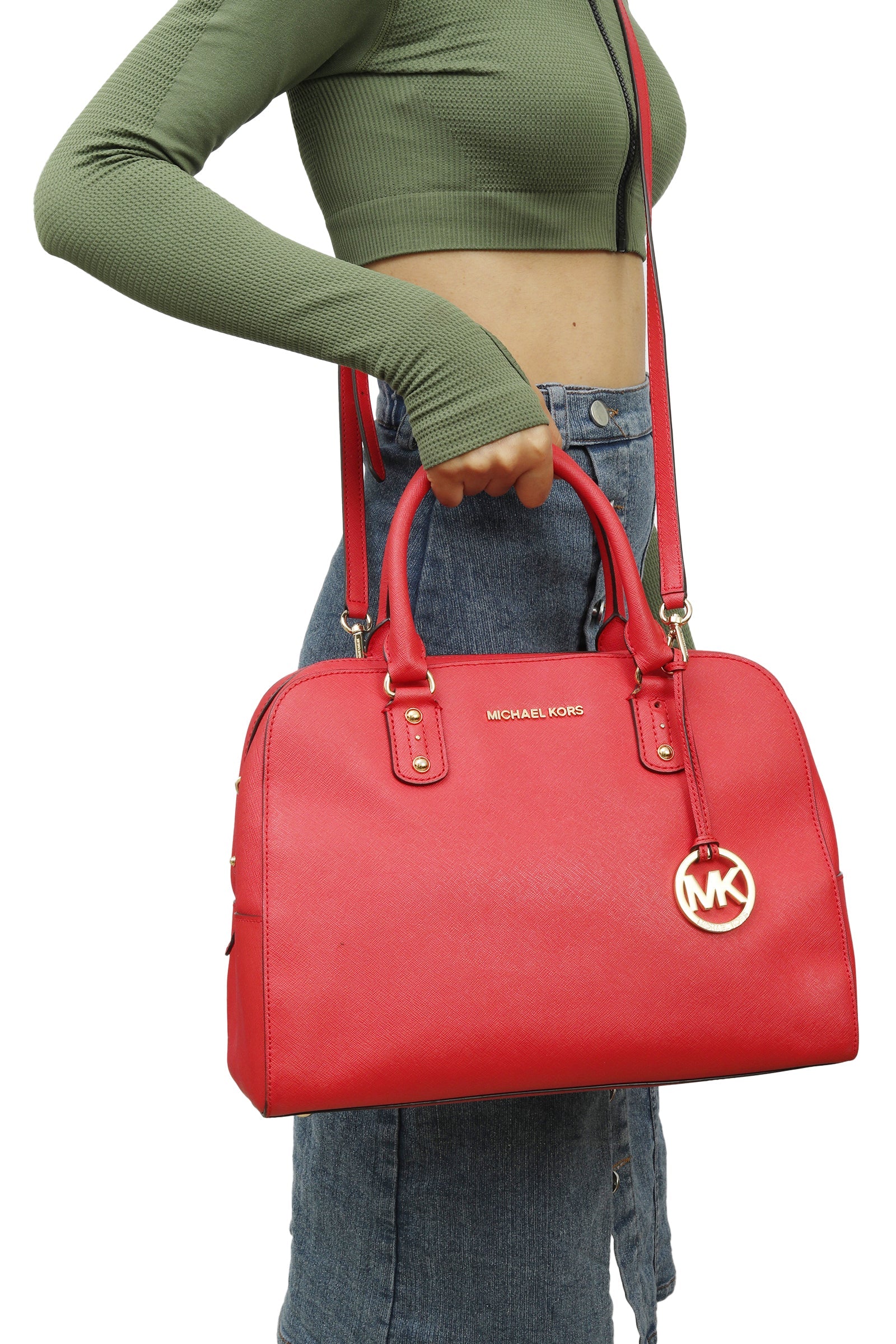 Michael Kors Red Top Handle Satchel Bag