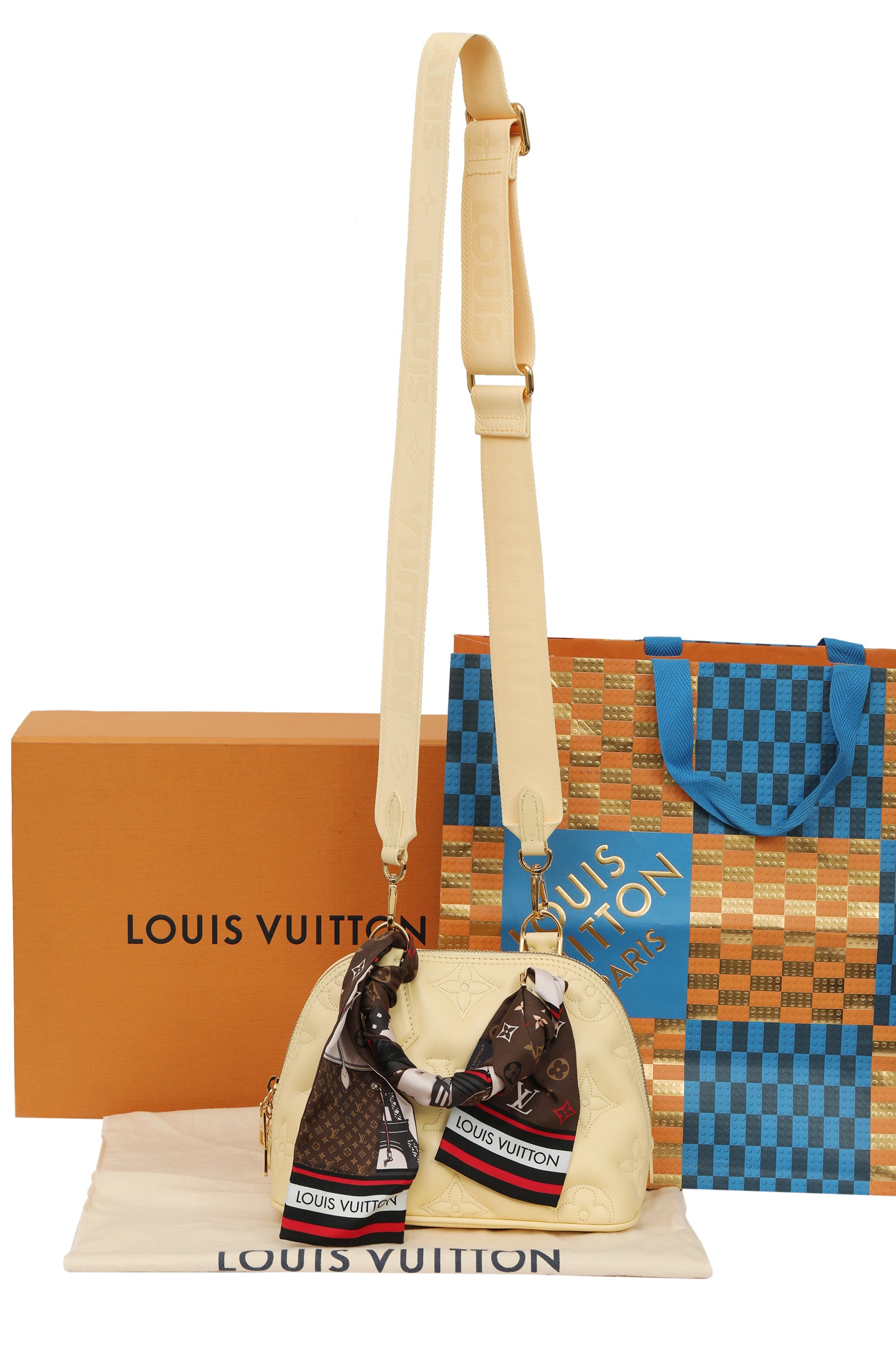 Louis Vuitton Alma Bubblegum Handbag (With Twilly)