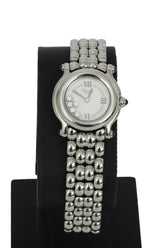Chopard 25 Mm The Happy Sport Diamond And Sapphire Watch