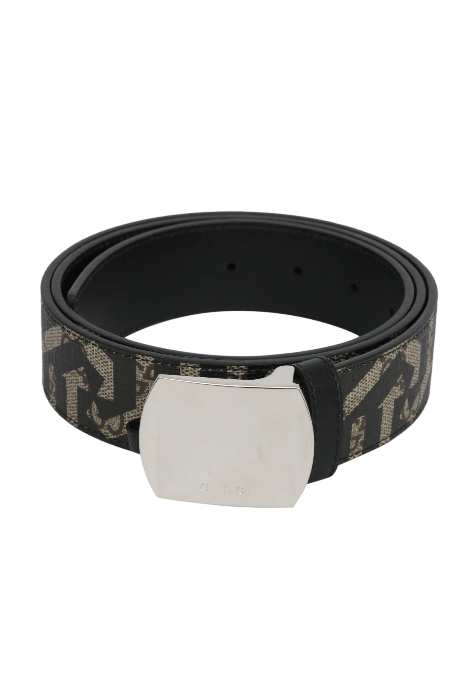 Gucci Gg 38 Inches/ 95 Cms Geometric Black Belt