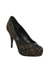 Fendi EU 36 Monogram Platform Pumps