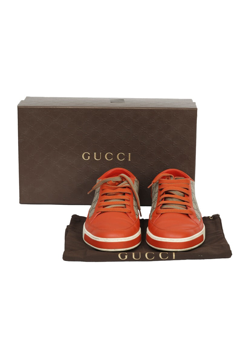 gucci-eu-43-orange-leather-low-trainers