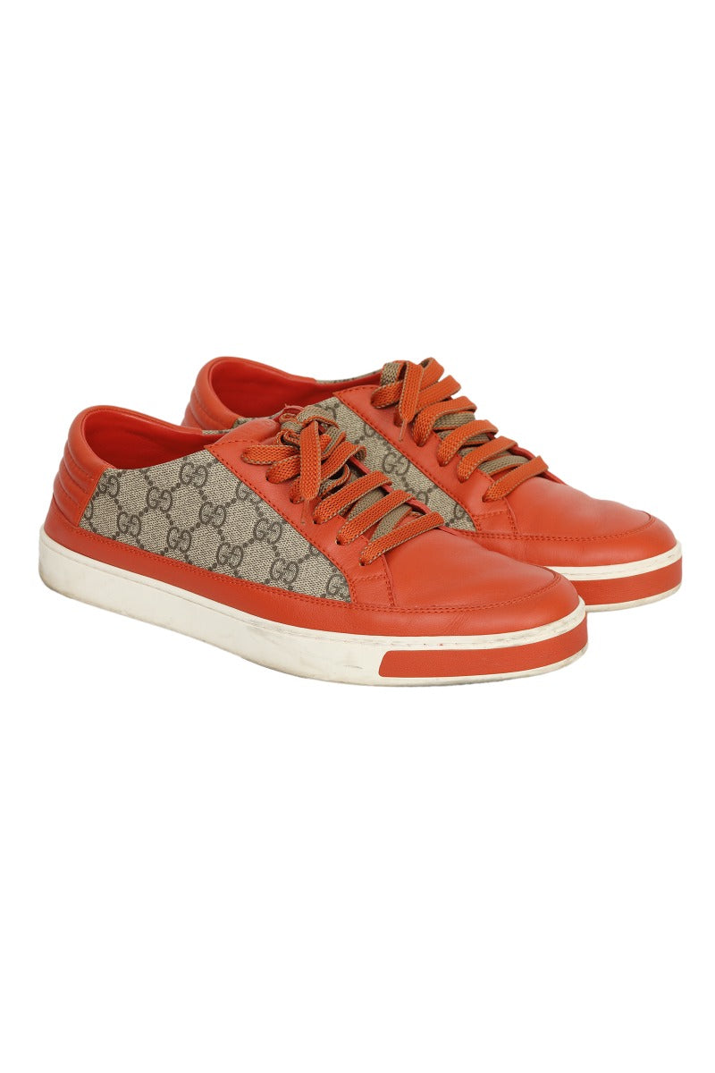 gucci-eu-43-orange-leather-low-trainers