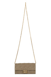 Fendi Sand Brown Monogram Leather Wallet On Chain