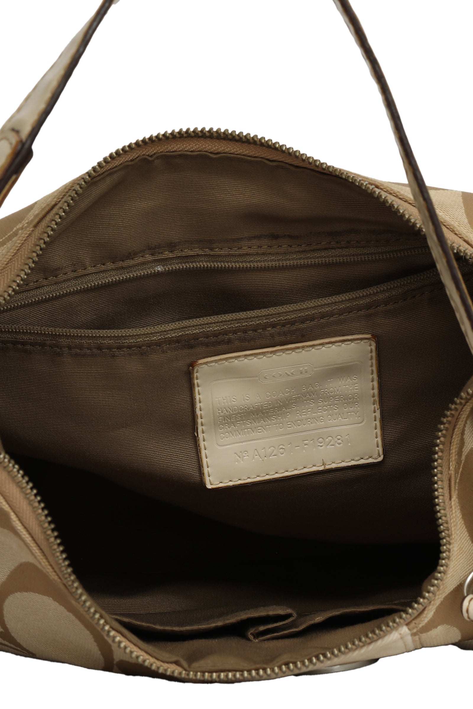 Coach Monogram Beige Shoulder Bag