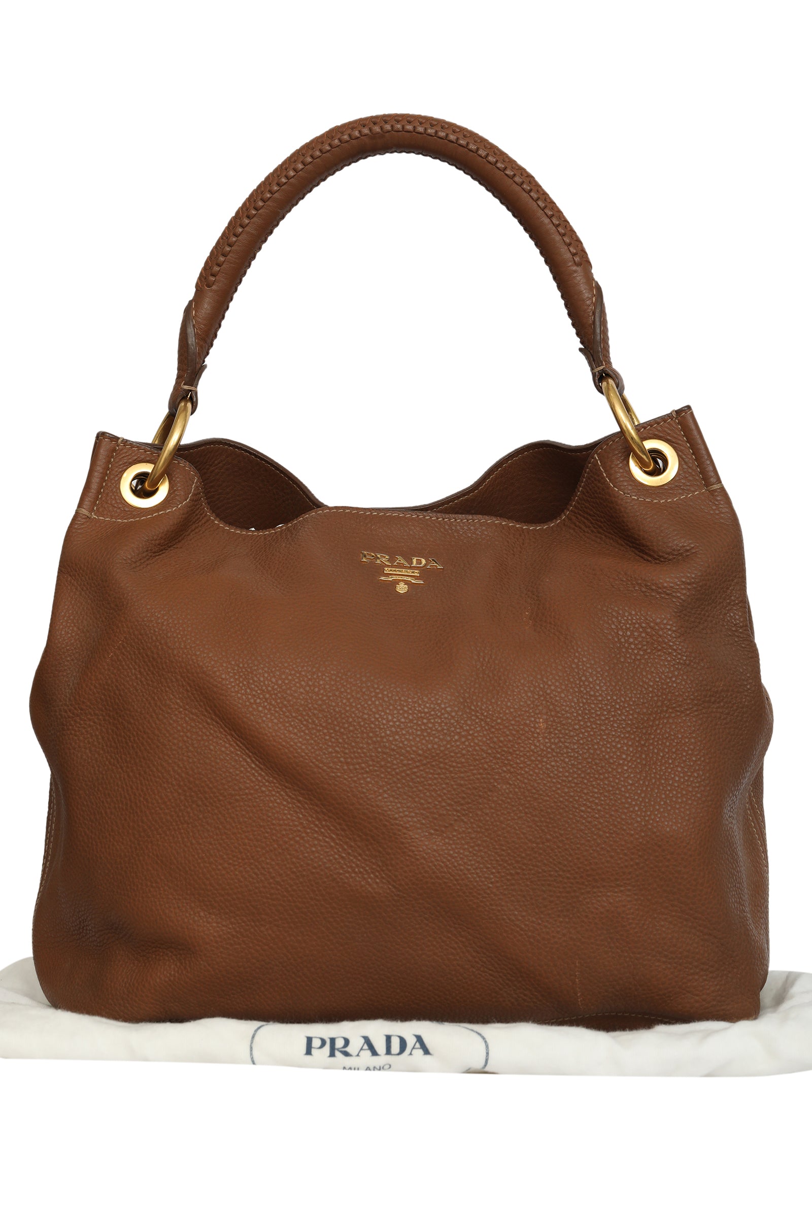 Prada Vitello Diano Brown Leather Tote Bag
