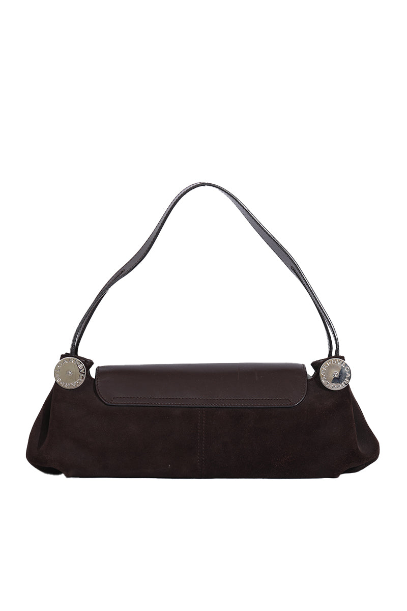 Bvlgari Brown Leather Suede Shoulder Bag