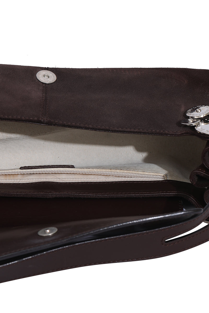 Bvlgari Brown Leather Suede Shoulder Bag