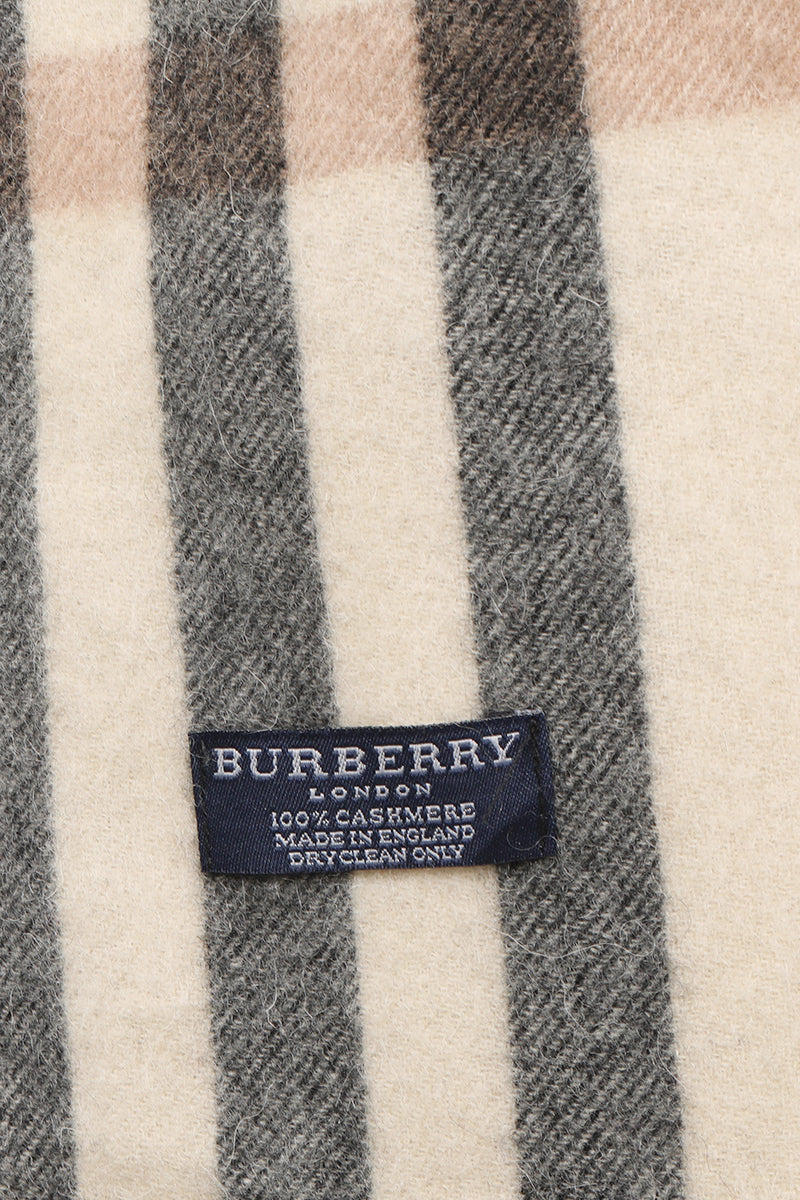 Burberry Beige/Grey Cashmere Scarf