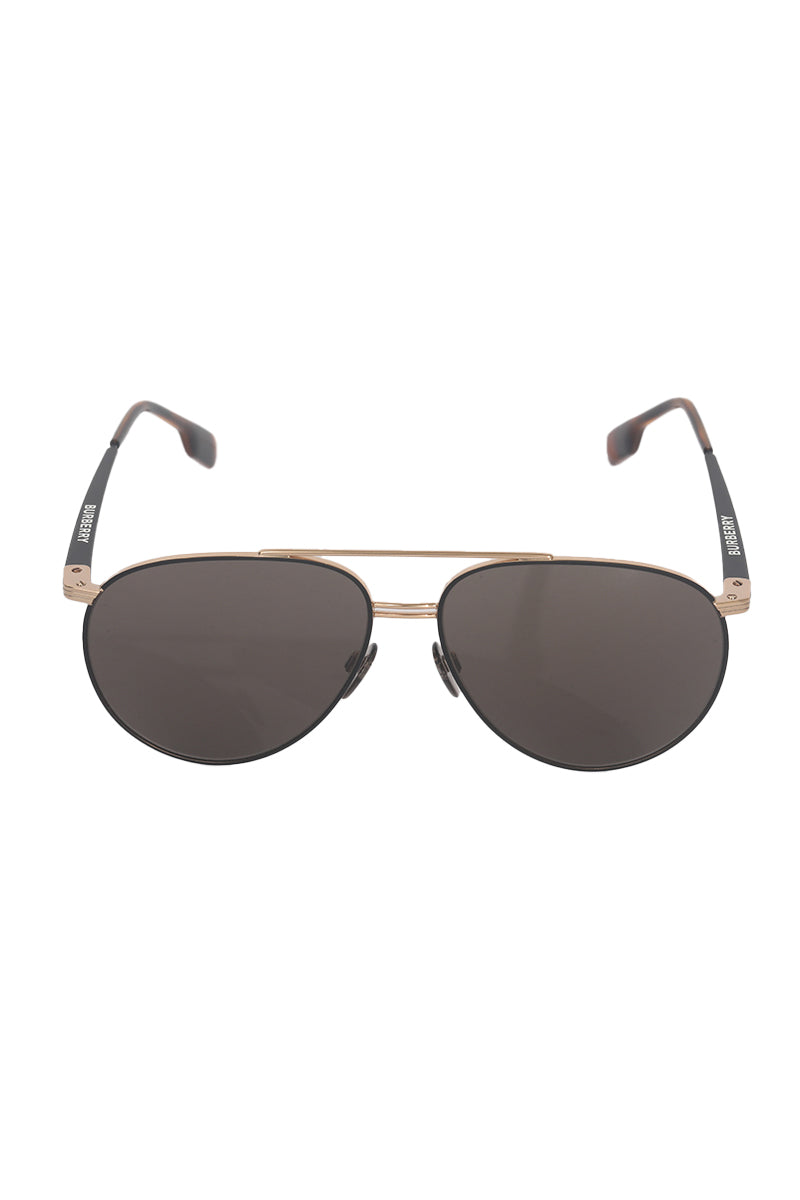 Burberry Black Logo Aviator Sunglasses
