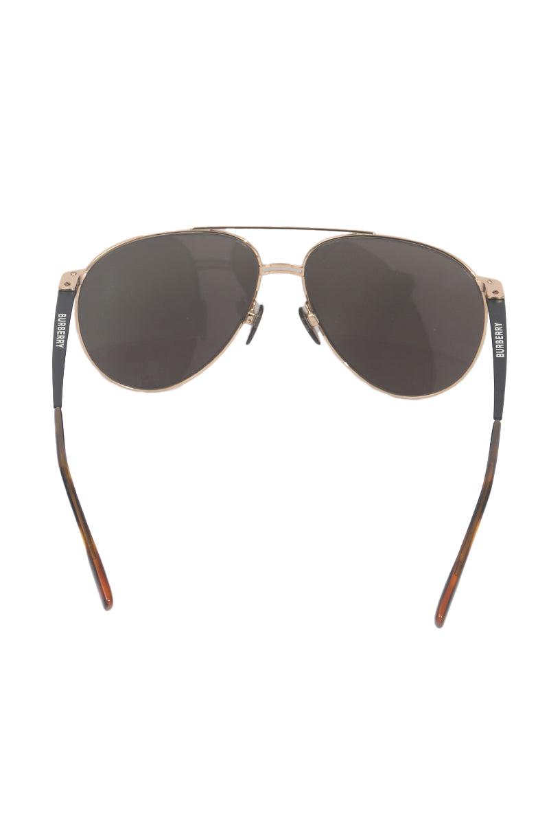 Burberry Black Logo Aviator Sunglasses