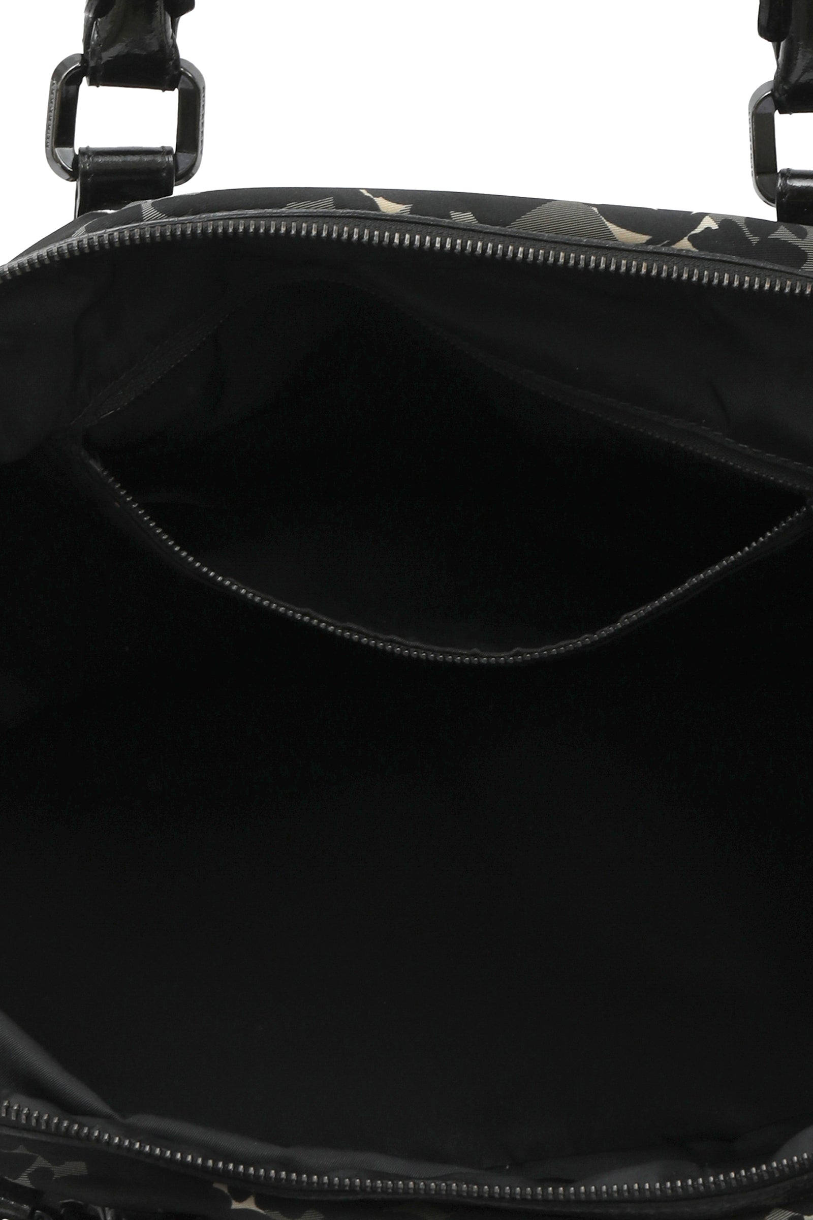 Burberry Floral And Plaid Black Bag