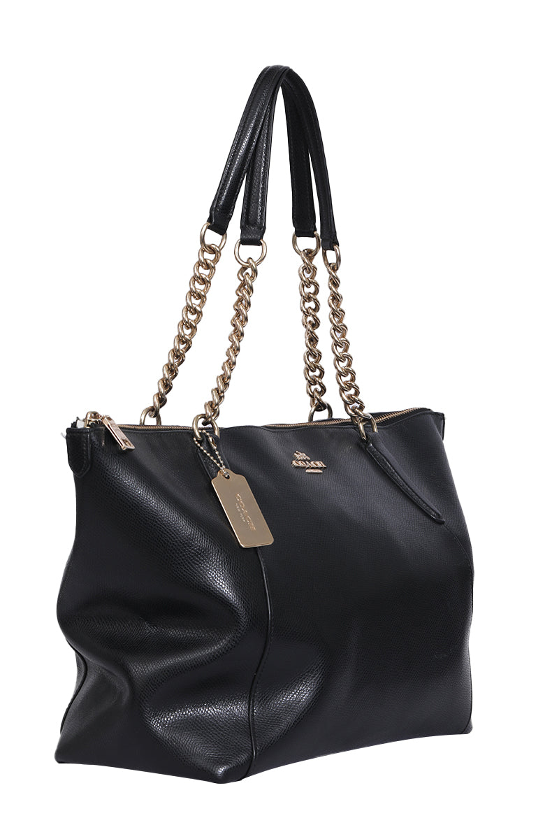 Coach Cammie Chain Tote Bag In Black
