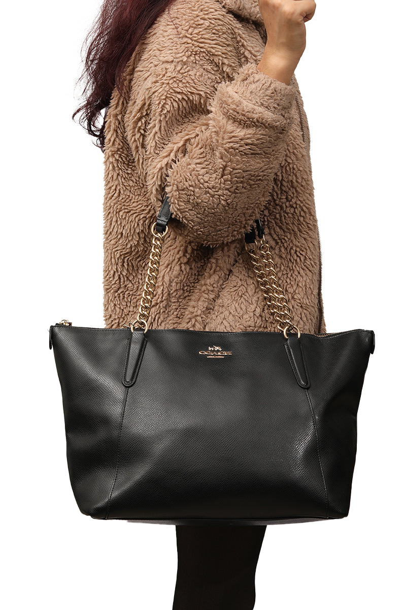 Coach Cammie Chain Tote Bag In Black